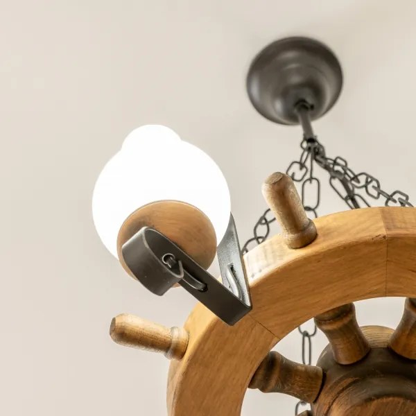 Brilagi - Lustră cu lanț TIMONA, 4xE14/40W/230V, Ø 50 cm, fag