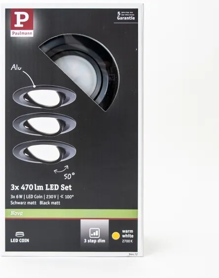 SET 3x corp de iluminat dimabil pentru baie LED/6W IP23 NOVA 230V Paulmann 94472