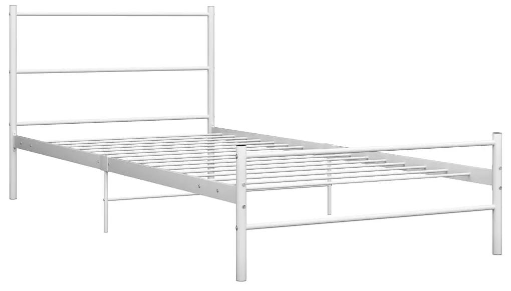 Cadru de pat, alb, 90 x 200 cm, metal