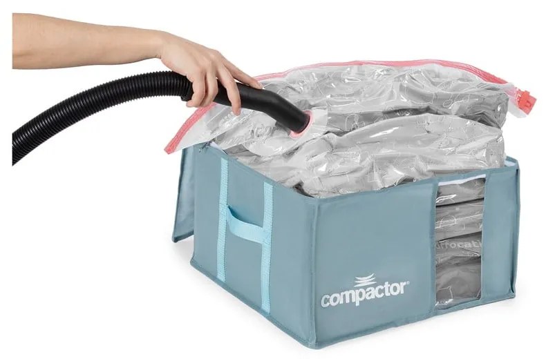 Cutie de depozitare pentru haine din plastic cu vacuum 42x40x25 cm Blue Edition – Compactor