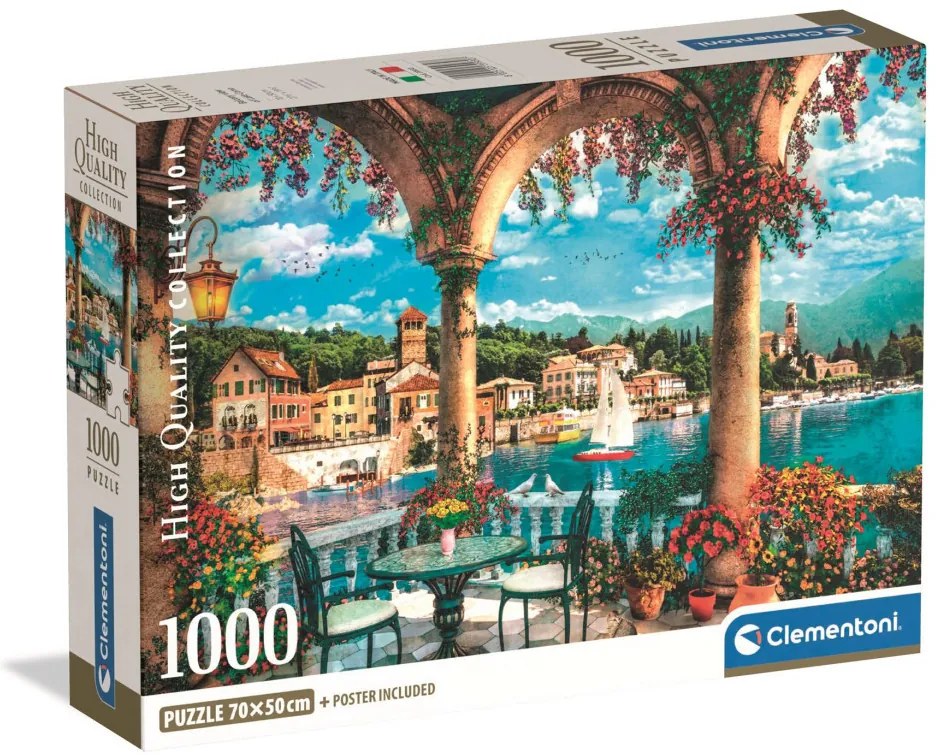 Orașe View of Lake Como Italia 1000 de piese Puzzle Compact Clementoni