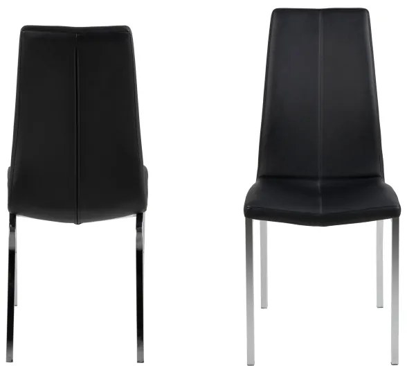 Scaun de sufragerie AMAL 1 buc. negru/crom mat