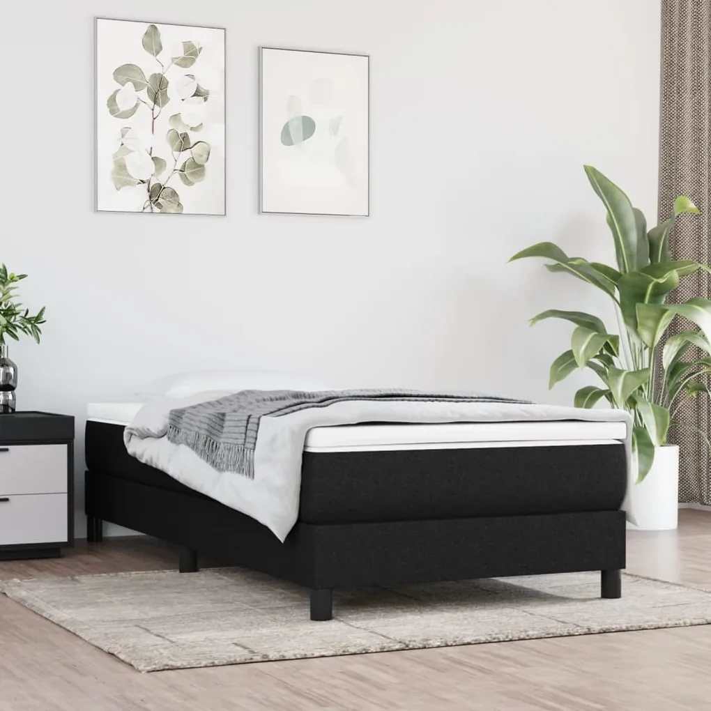 347676 vidaXL Saltea de pat cu arcuri, negru, 80x200x20 cm, textil