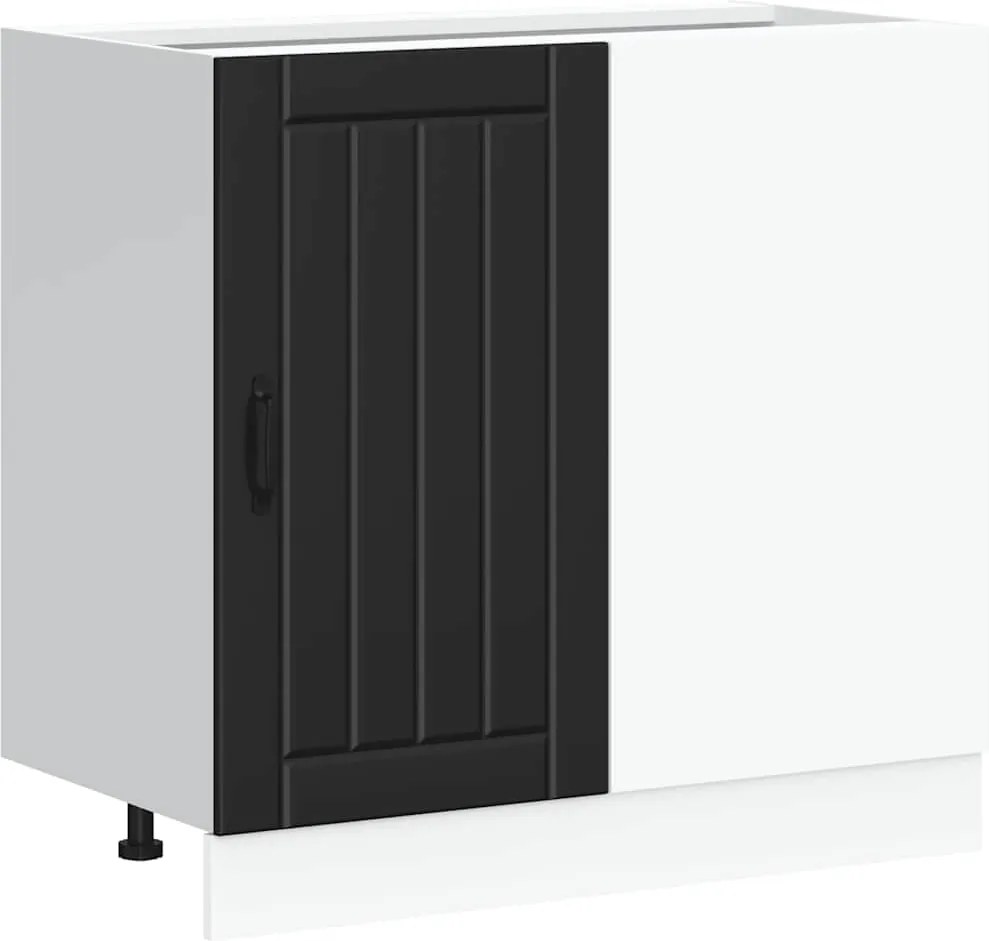 vidaXL Dulap de bucătărie „Lucca” negru, lemn stratificat