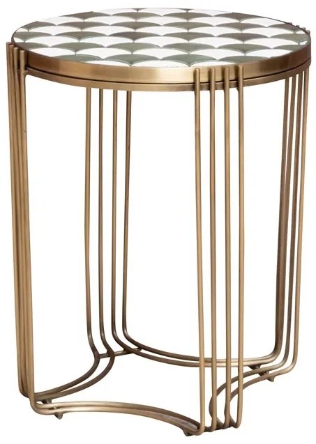 Masuta laterala, din metal si ceramica, Hortea