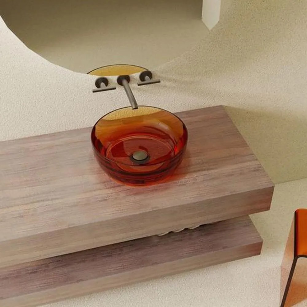 Lavoar pe blat Rune Mond rotund 40 cm rasina transparenta  - portocaliu