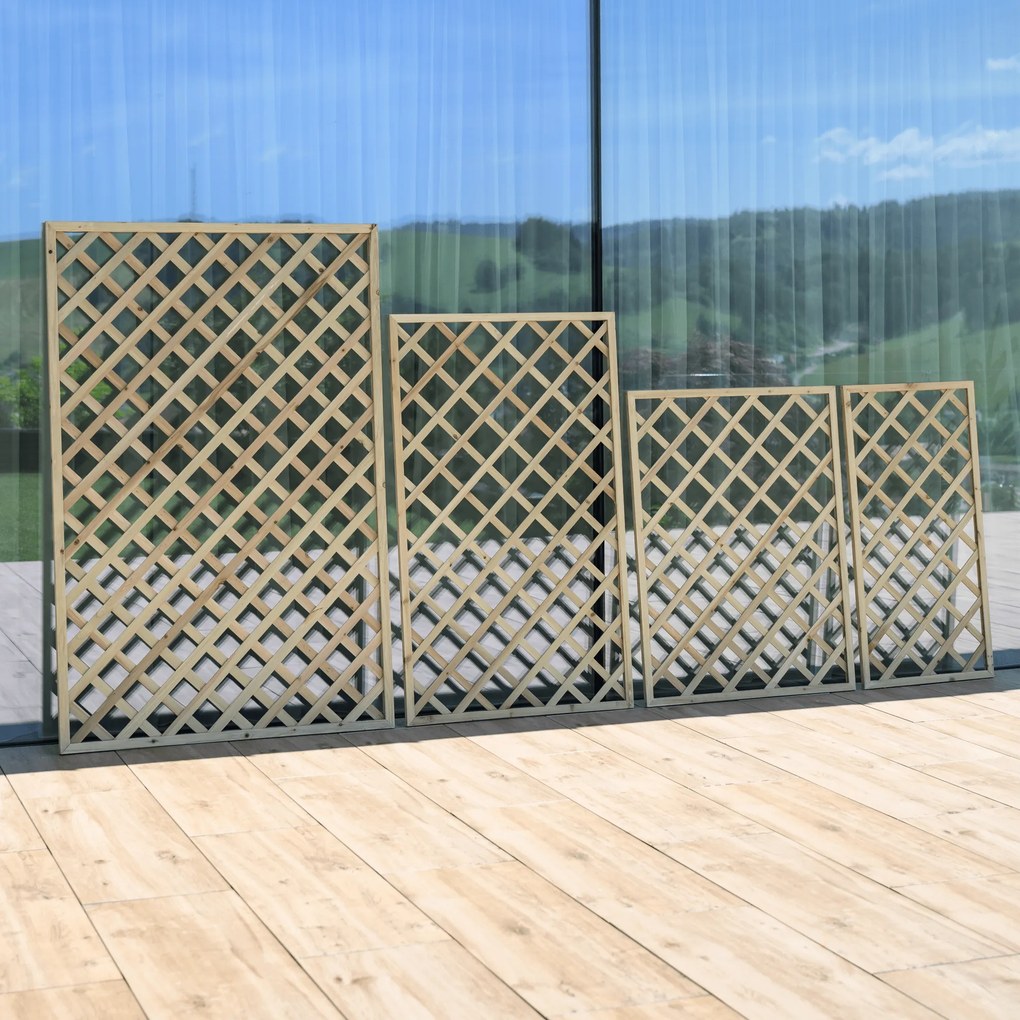 Ecran grilaj, natural, lemn, 60x120 cm, KALIFE TYP 1