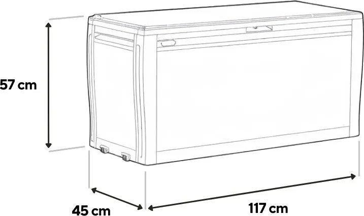 Ladă confortabilă din plastic pentru grădină 270 L grafit