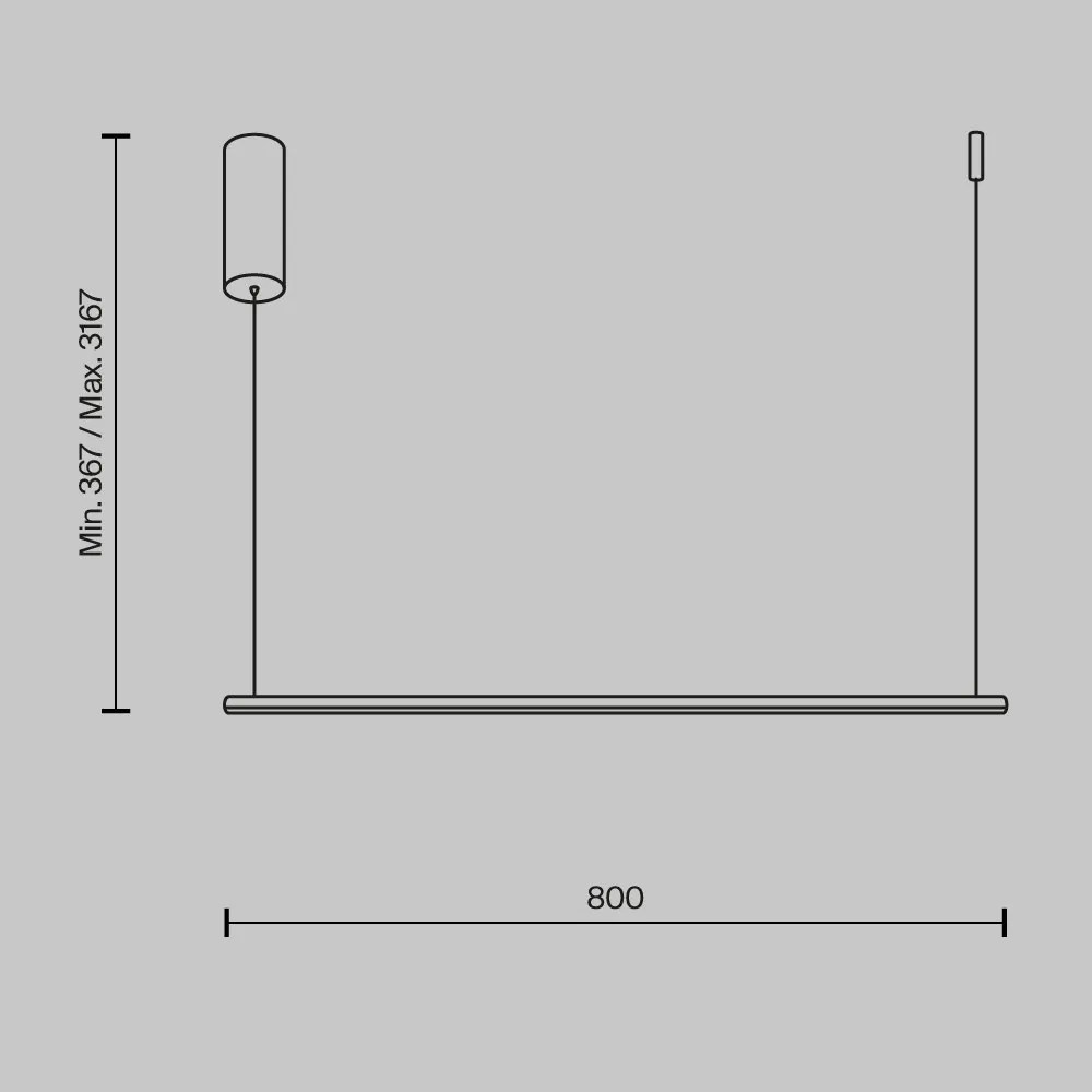 Lustra LED suspendata liniara stil minimalist Halo 80cm negru