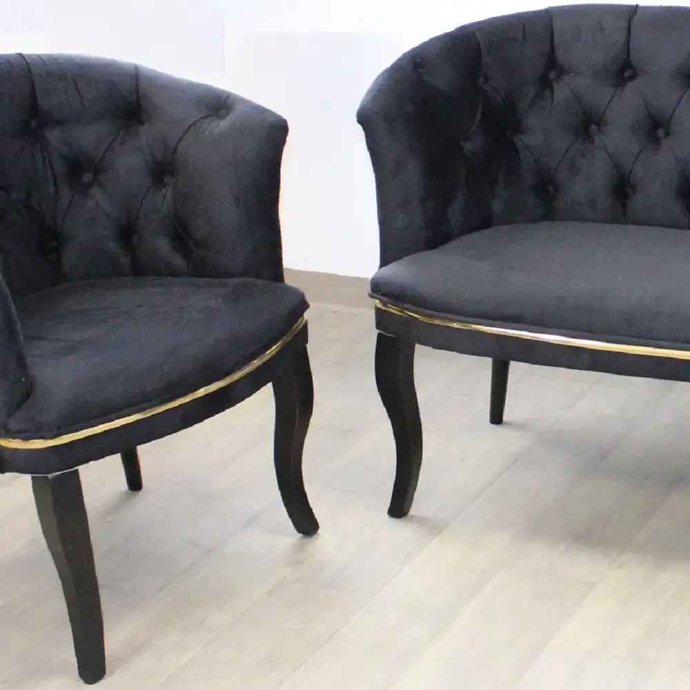 Fotoliu Milano, negru, picioare negru, Homs