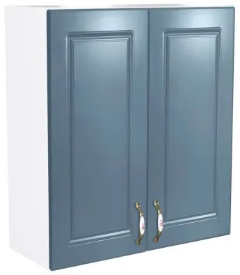 Corp superior 62 cu 2 usi Zebra MDF albastru drept