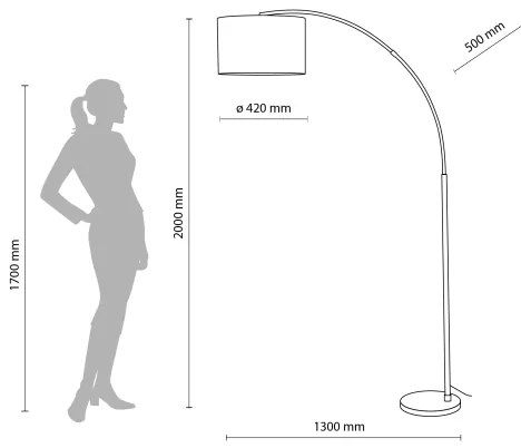 Lampadar ZENITH 1xE27/15W/230V crom mat/alb