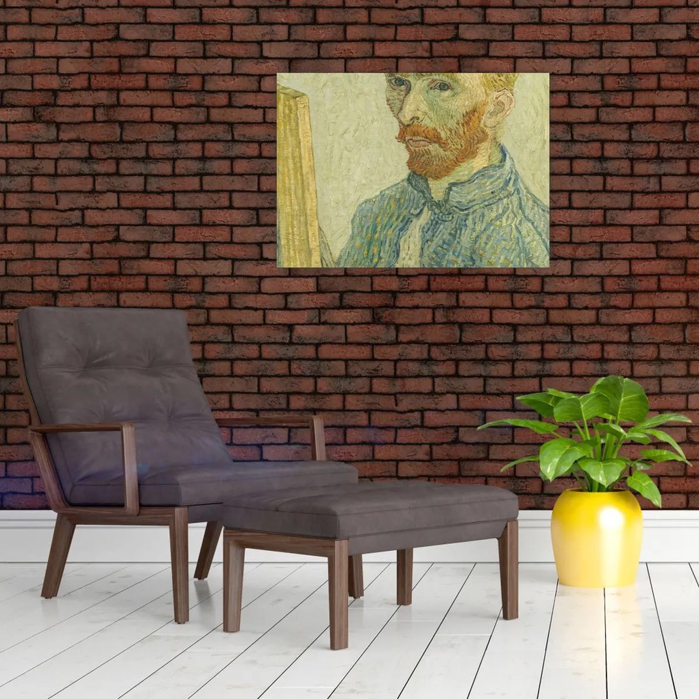 Tablou pe sticlă - Portrait of Vincent van Gogh, reproducere (70x50 cm)
