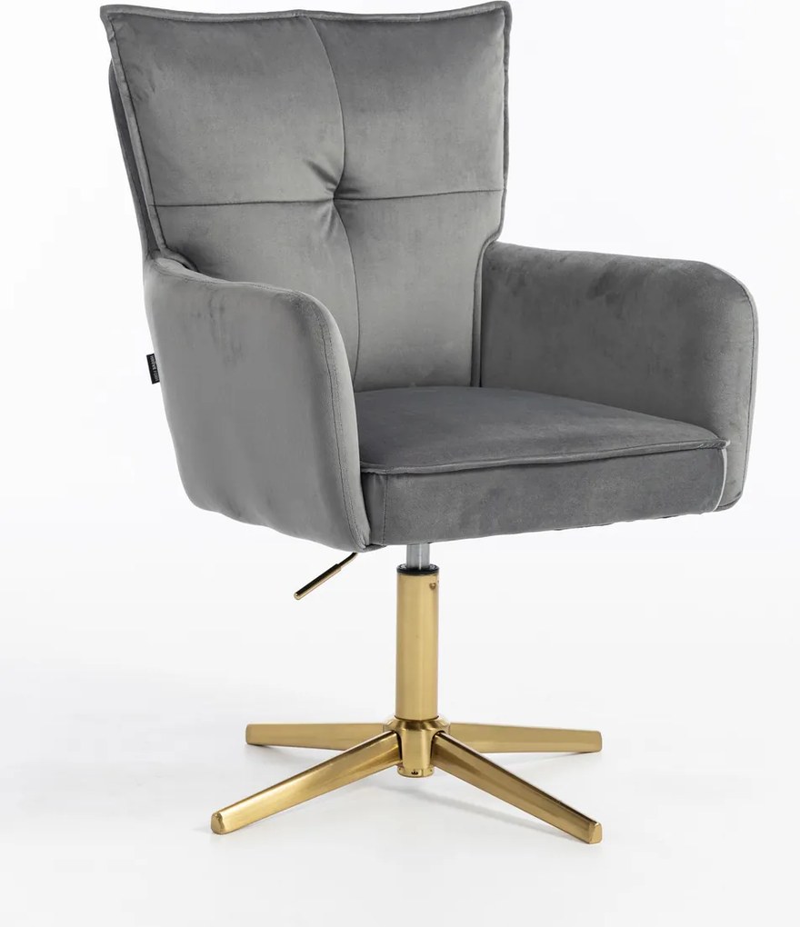 HR250CROSS Scaun Catifea Grafit Bază Aurie