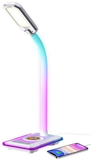 Lampă LED RGBW dimabilă de masă cu încărcare Qi Immax 08988L 30W/230V alb