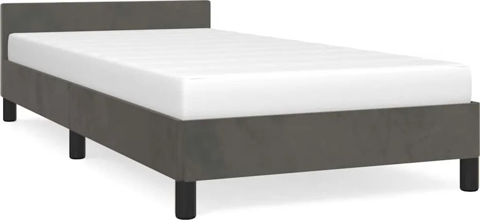 vidaXL Cadru de pat fără saltea, gri închis, 100x200 cm, catifea