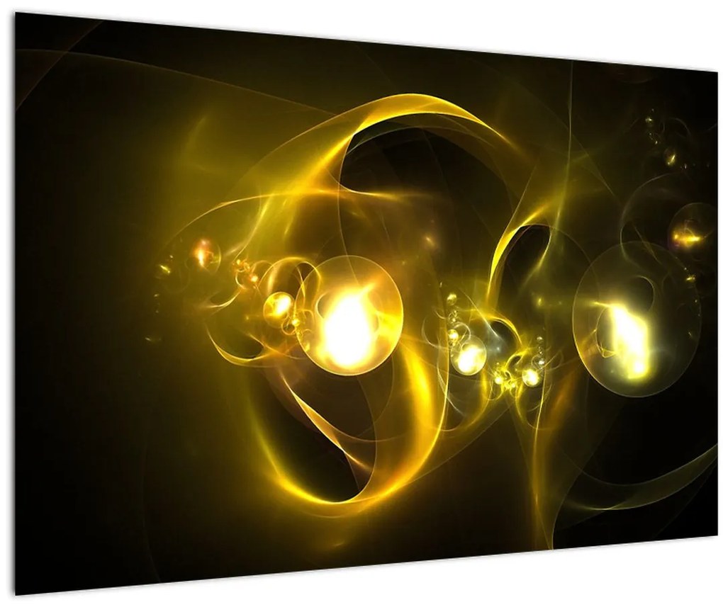 Tabloul abstract cu bile galbene (90x60 cm)