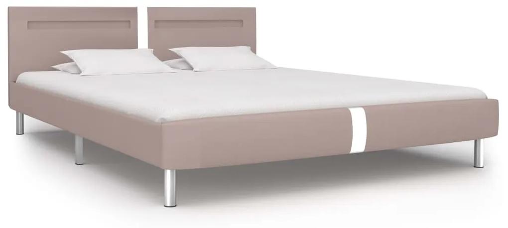 280865 vidaXL Cadru pat cu LED, cappuccino, 180x200 cm, piele artificială