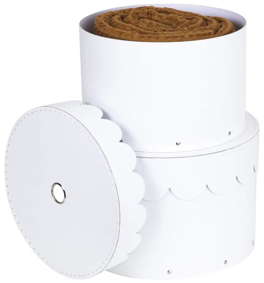 Cutii de depozitare albe 2 buc. din carton cu capac ø 26x17,5 cm Wilma Paper Laminate – Bigso