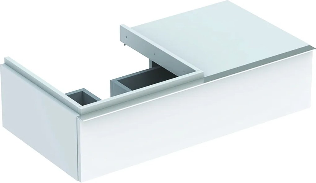 Dulap baza Geberit iCon 89cm, blat stanga si un sertar, alb lucios