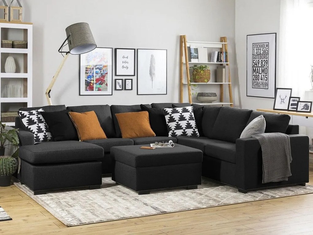 Colțar Scandinavian Choice C123Antracit, 284x223x79cm, 145 kg, Picioare: Lemn