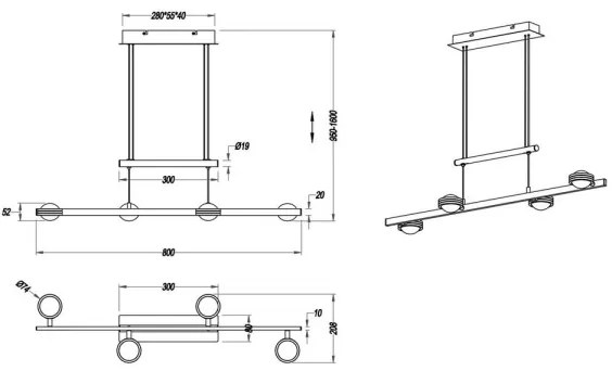 TRIO - LED Lustră pe cabllu LENTIL 8xLED/2,3W/230V