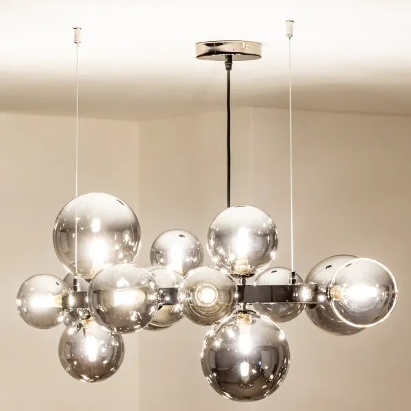 Brilagi - Lustră LED suspendată pe cablu MILLA, 15xG9/3W/230V, negru cromat/fumuriu