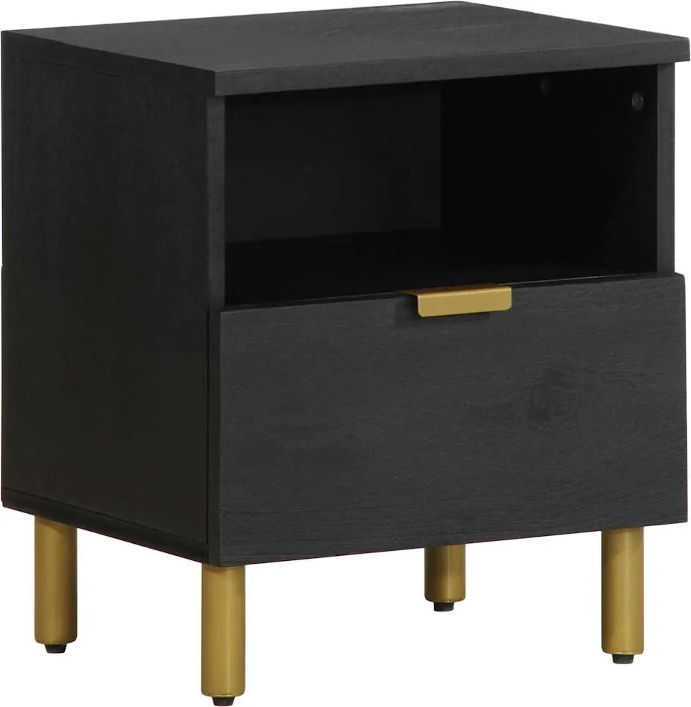 vidaXL Noptieră, negru, 40x33x46 cm, lemn prelucrat