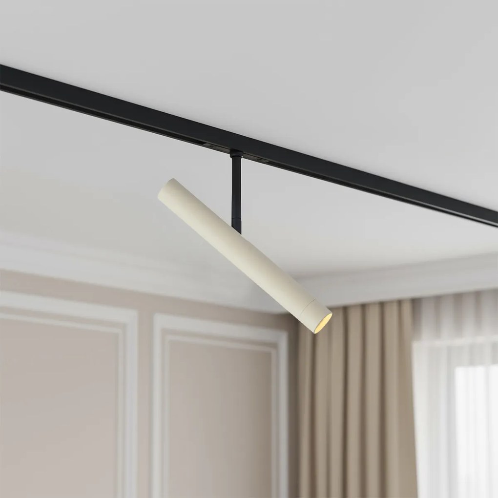 Spot modern bej cu negru pentru sistem de șină monofazat - Slimline Avery
