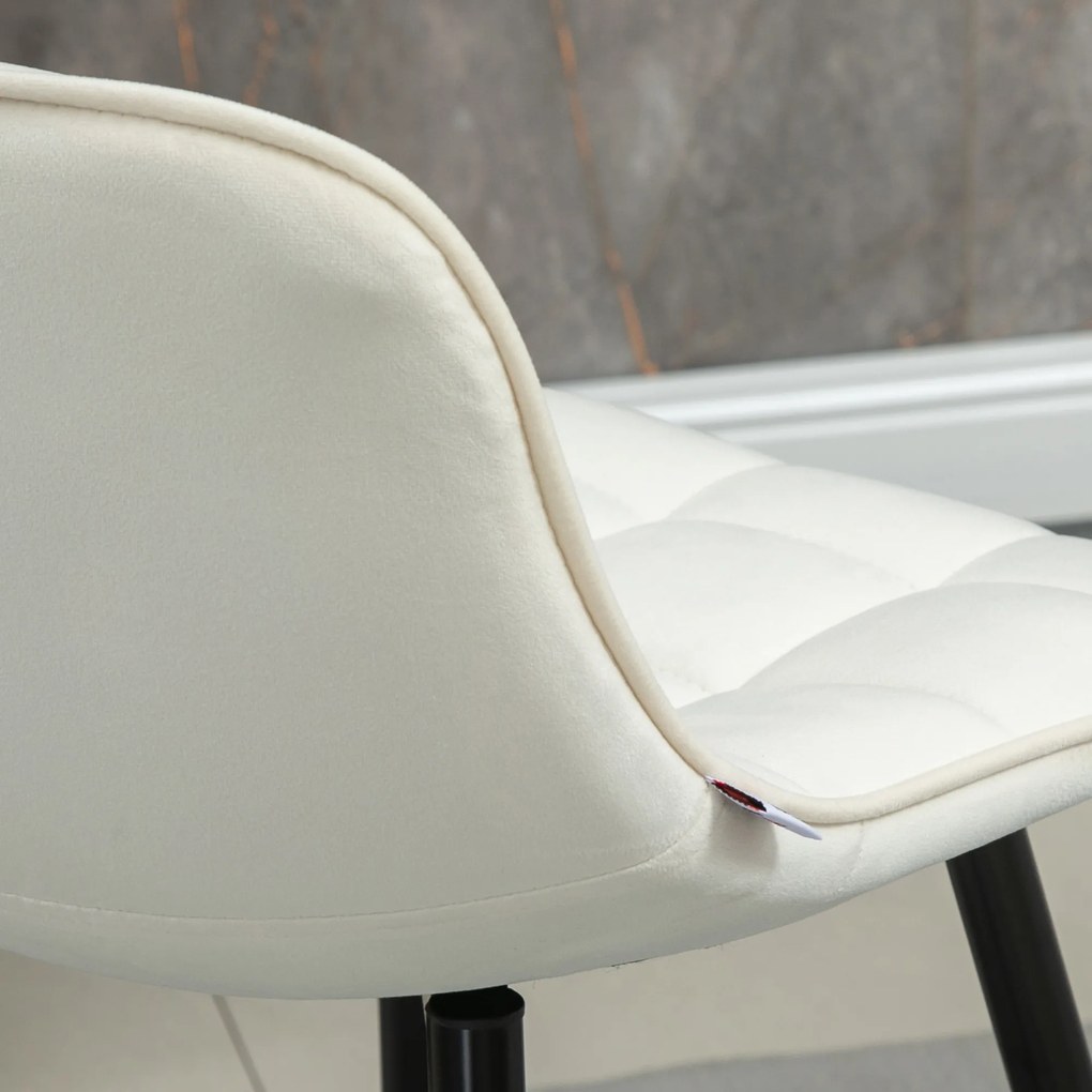 HOMCOM Set de 2 scaune bar cu spatar, scaune inalte tapitate, stil nordic | Aosom Romania