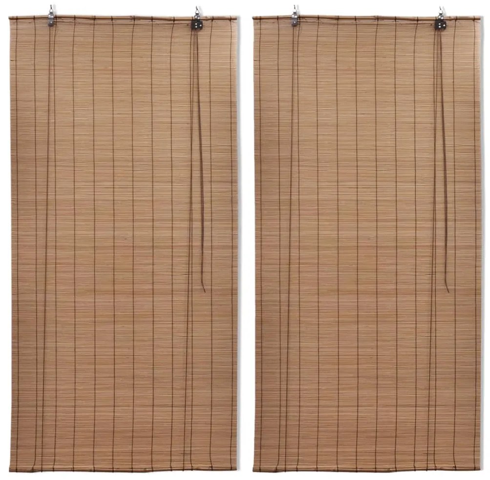 vidaXL Jaluzele din bambus tip rulou, 2 buc., maro, 80 x 160 cm