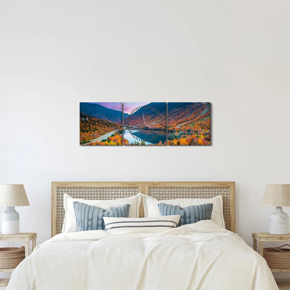Tablou - White Mountain, New Hampshire, USA (cu ceas) (90x30 cm)