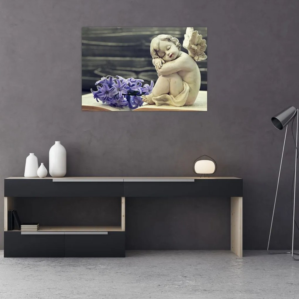 Tablou - Înger cu floare (90x60 cm)