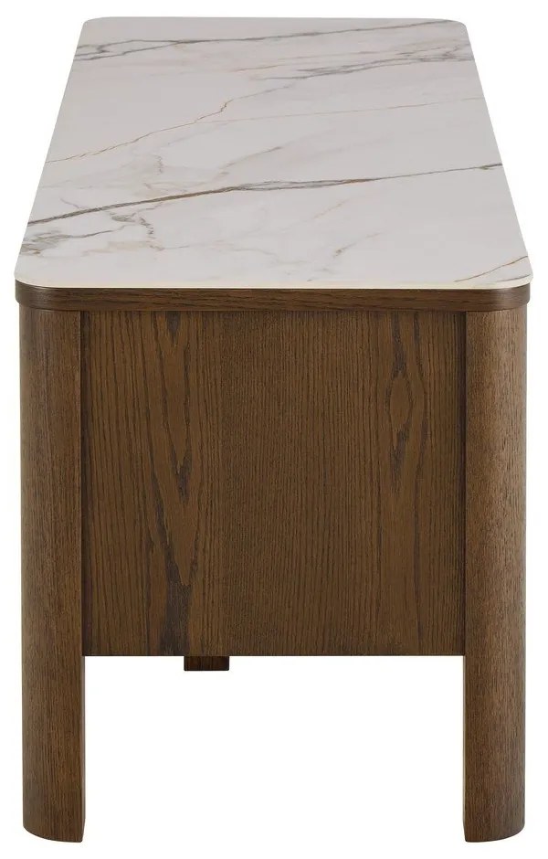 Comodă TV maro cu aspect de lemn de stejar 120x45x40 cm Southampton – Actona