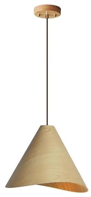 Lustră suspendată pe cablu din lemn masiv, Ø 45 cm, 1xE27/60W/230V, stejar/hevea
