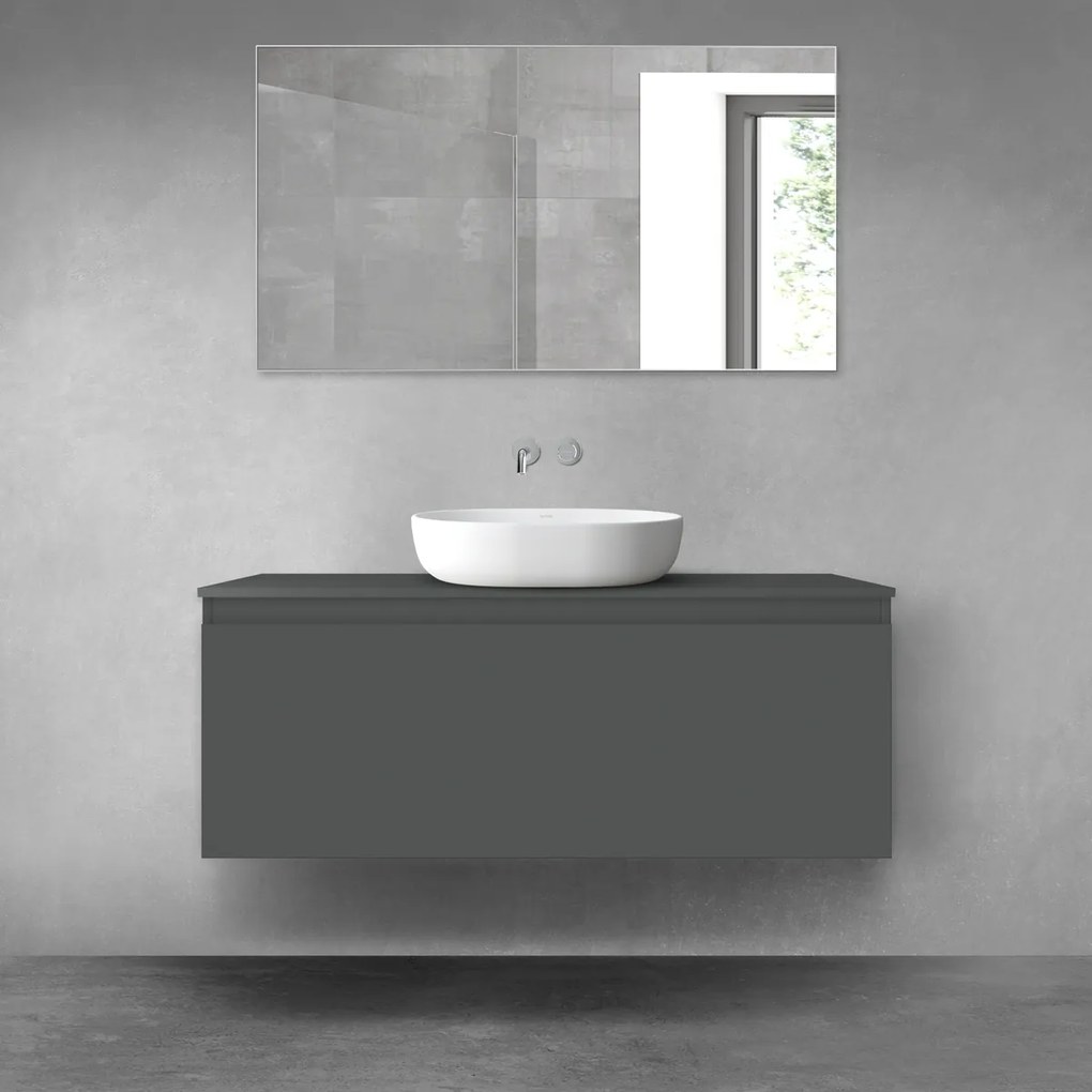 Oltens Vernal dulap 120x45.6x47 cm sub chiuveta pe perete grafit 60016400