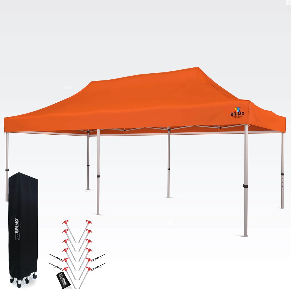 Cort tip foarfecă 3x6 m ALU fără pereți - Cadru din aluminiu, Impermeabil - fără pereți - Portocaliu