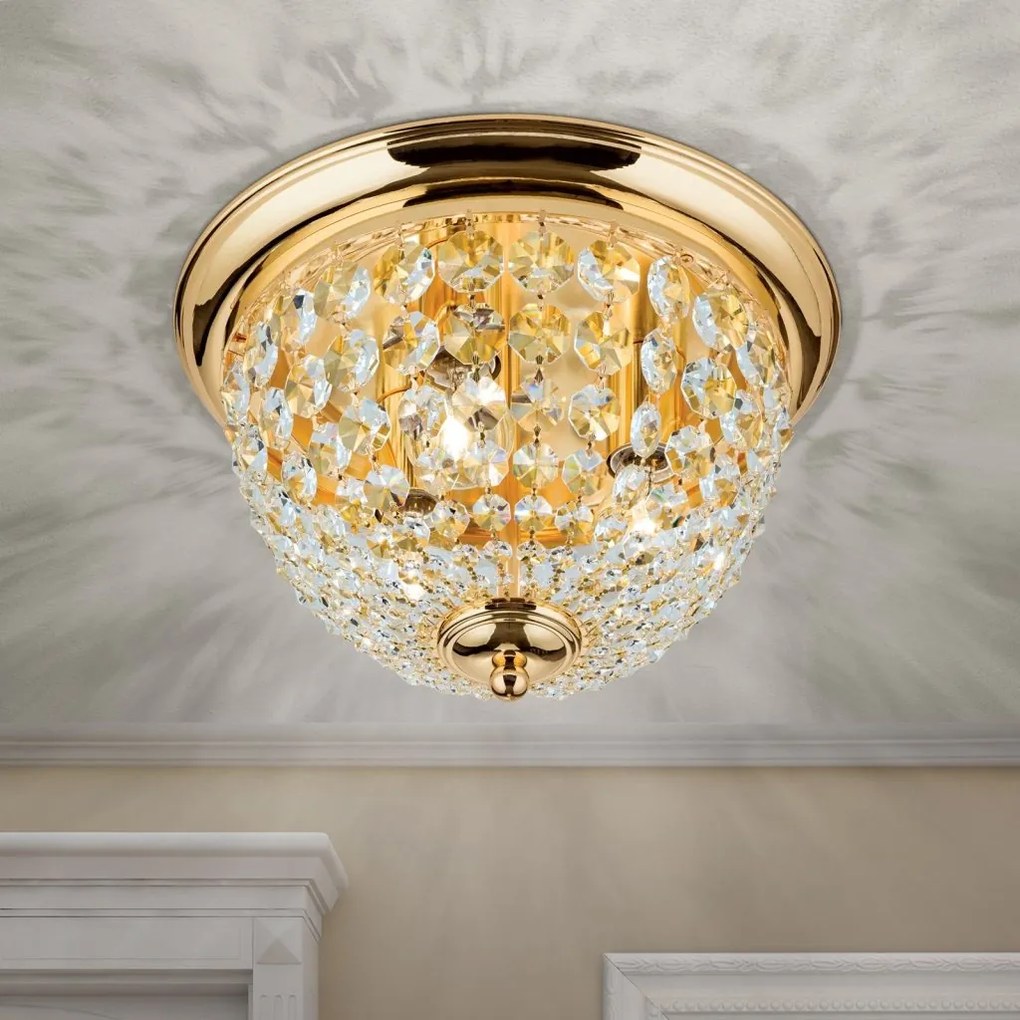 Plafoniera cristal Asfour design elegant lux PLAFOND D-35cm aurie