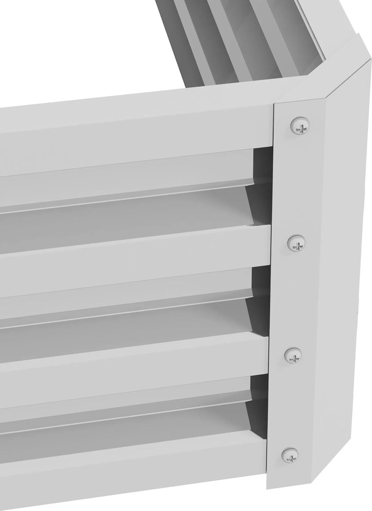 Outsunny Jardinieră Exterioară din Oțel Galvanizat cu Design în Trepte și Bază Deschisă pentru Culturi Plante 120x101x58 cm Argintiu | Aosom Romania