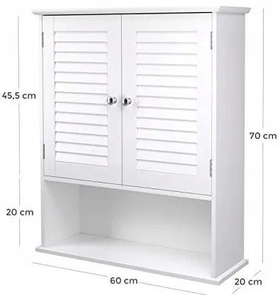 Dulap suspendat pentru baie LEHAC 60x70 cm, alb