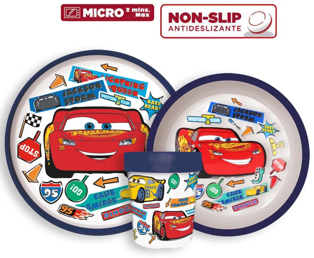 Disney Mașini Stickers set de tacâmuri antiderapant, set din plastic micro