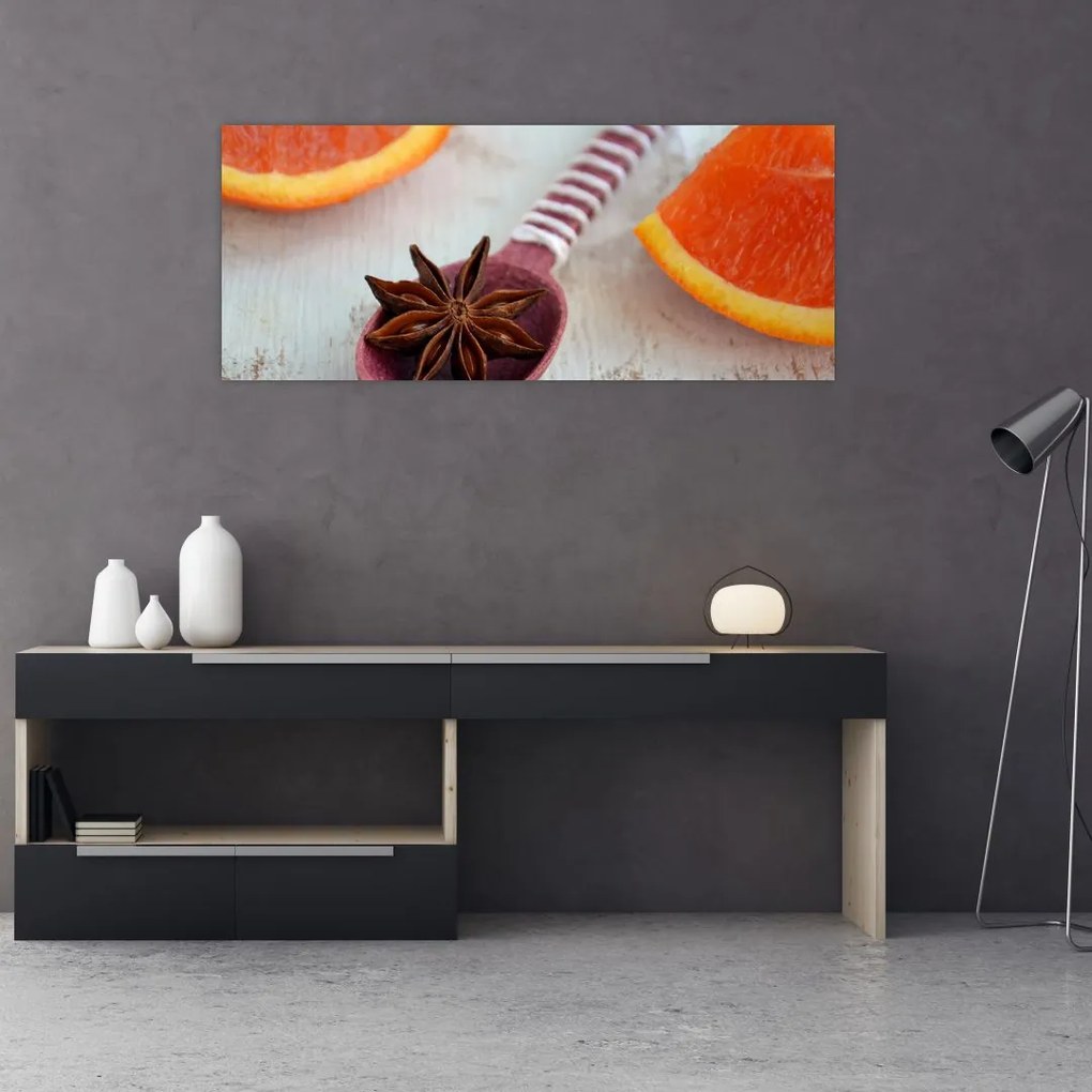 Tablou cu scorțișoară pe linguriță (120x50 cm)