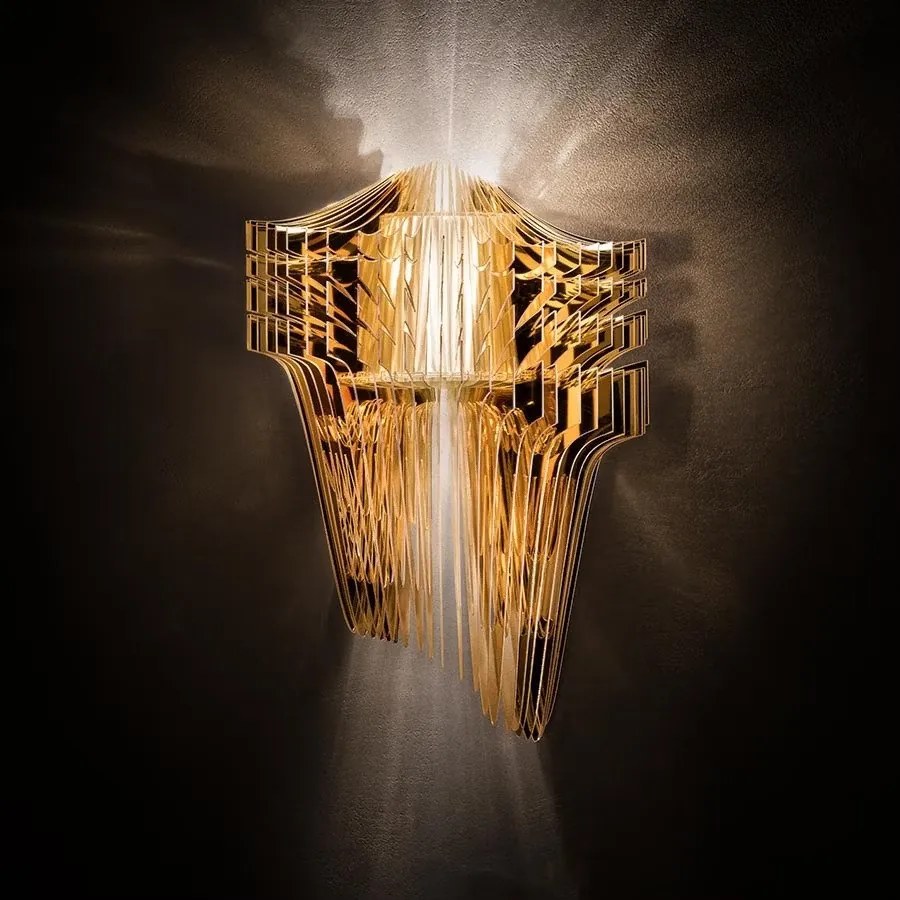 Aplica de perete design Art Deco realizata manual Aria Gold