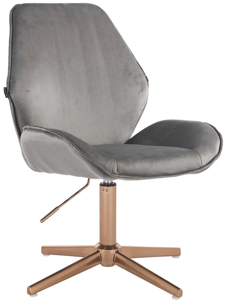 HR350CROSS Scaun Gray din Catifea Bază Aurie