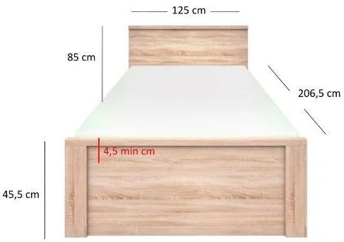 Pat de o persoană 120 cm Triciclo (stejar sonoma). 1116980