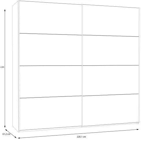 Dulap cu oglindă KARO, 220 x 210 cm, alb