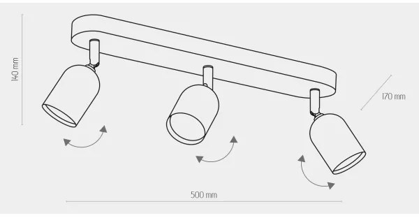 Spot TOP 3xGU10/10W/230V auriu/negru