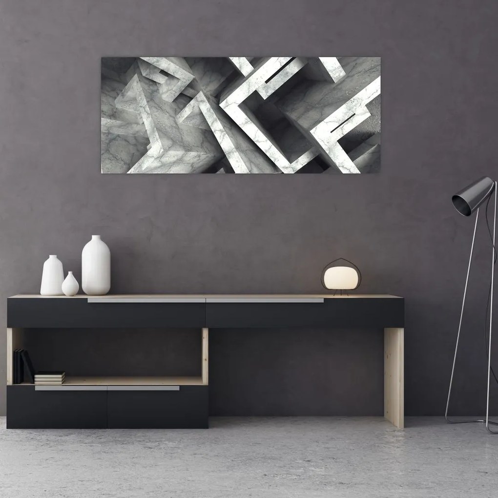 Tablou cu cuburi abstracte (120x50 cm)