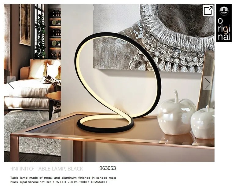 Lampa de masa LED design ultra-modern INFINITO negru