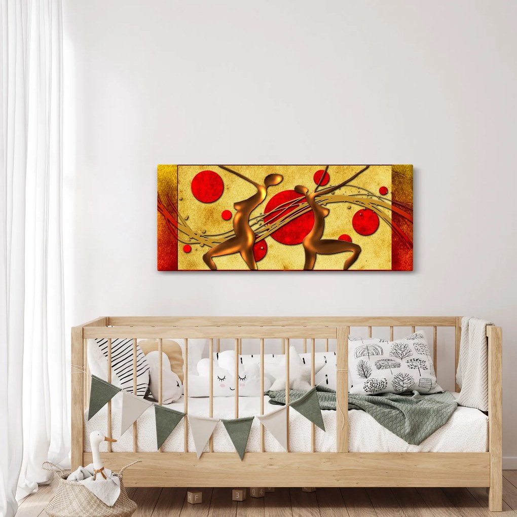 Tablou abstract cu două femei (120x50 cm)